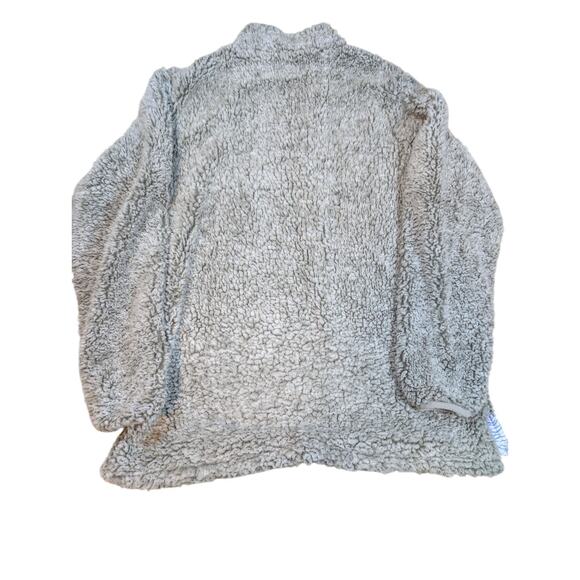 USA Palm Reversible Sherpa 1/4zip Grey Sherpa Wave Print Missing Tag (L) Mens - Picture 3 of 8